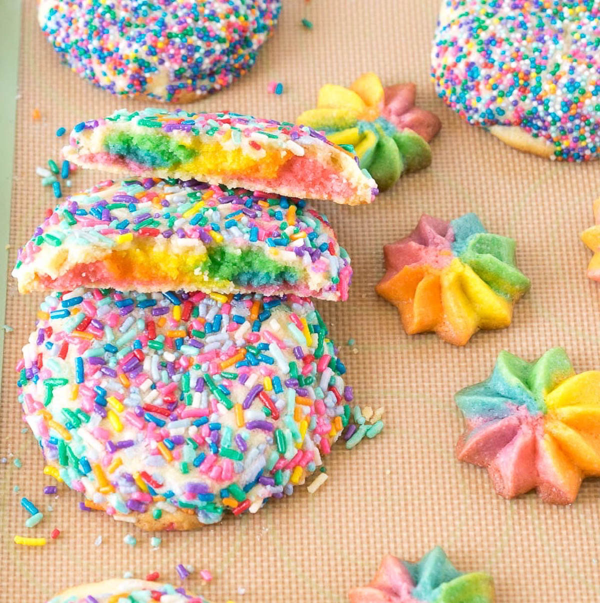 rainbow butter cookies