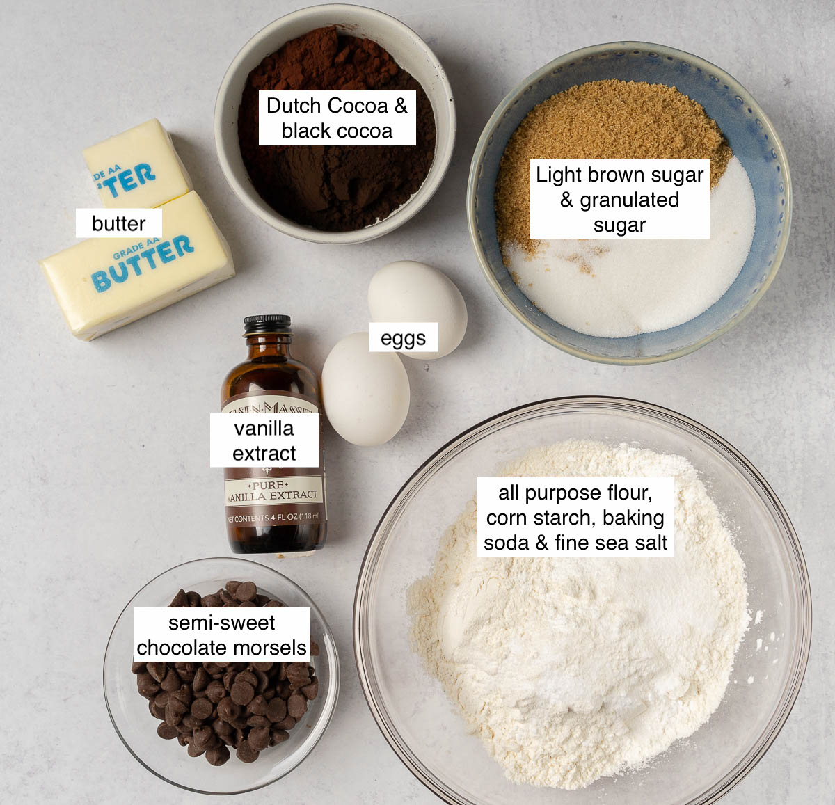 ingredients chocolate cookie bars