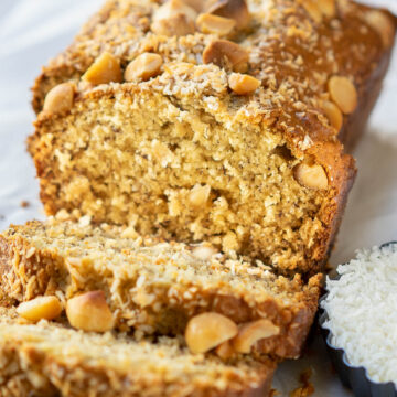 coconut macadamia banana bread