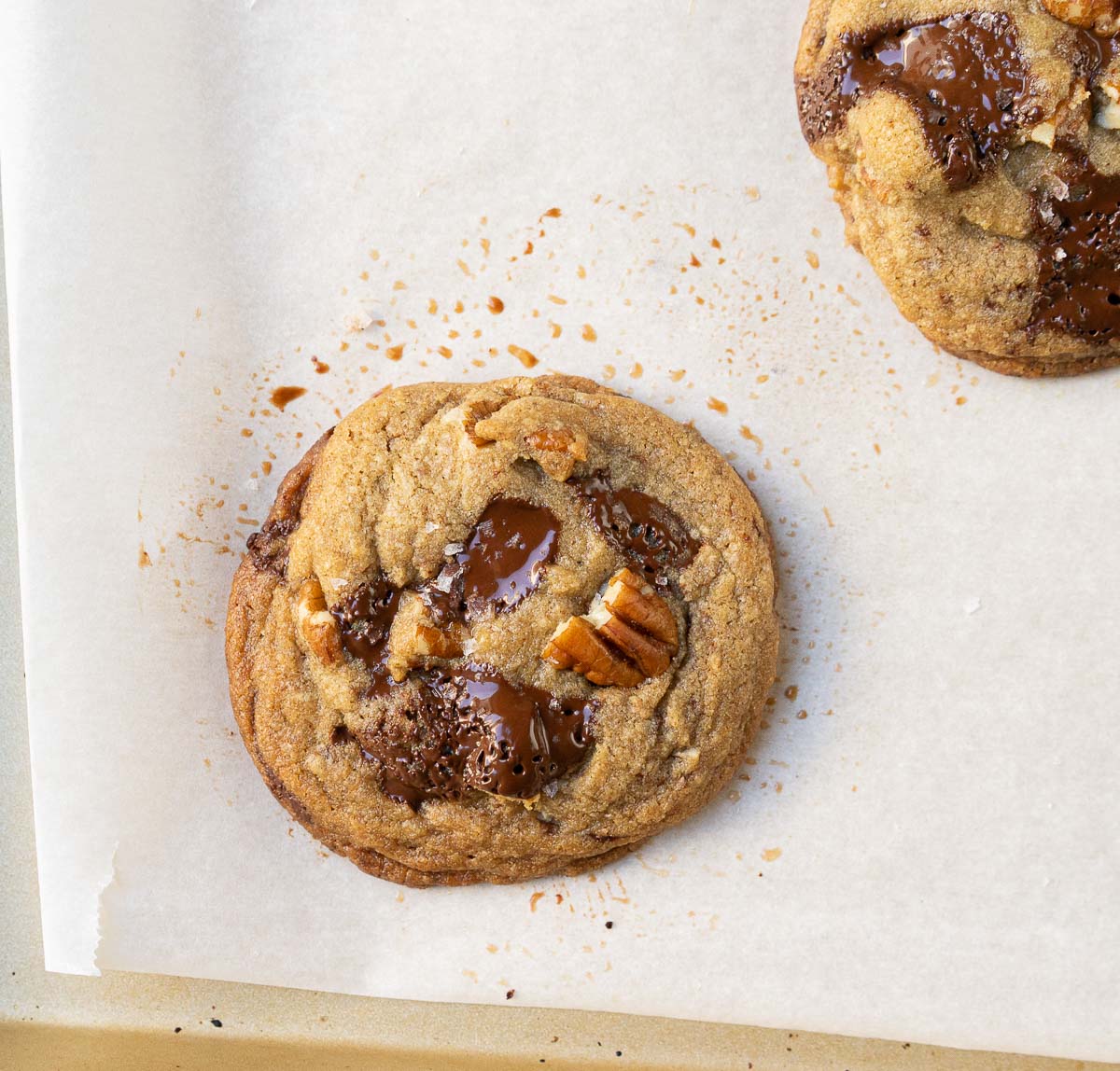 chocolate chunk and pecan cookies