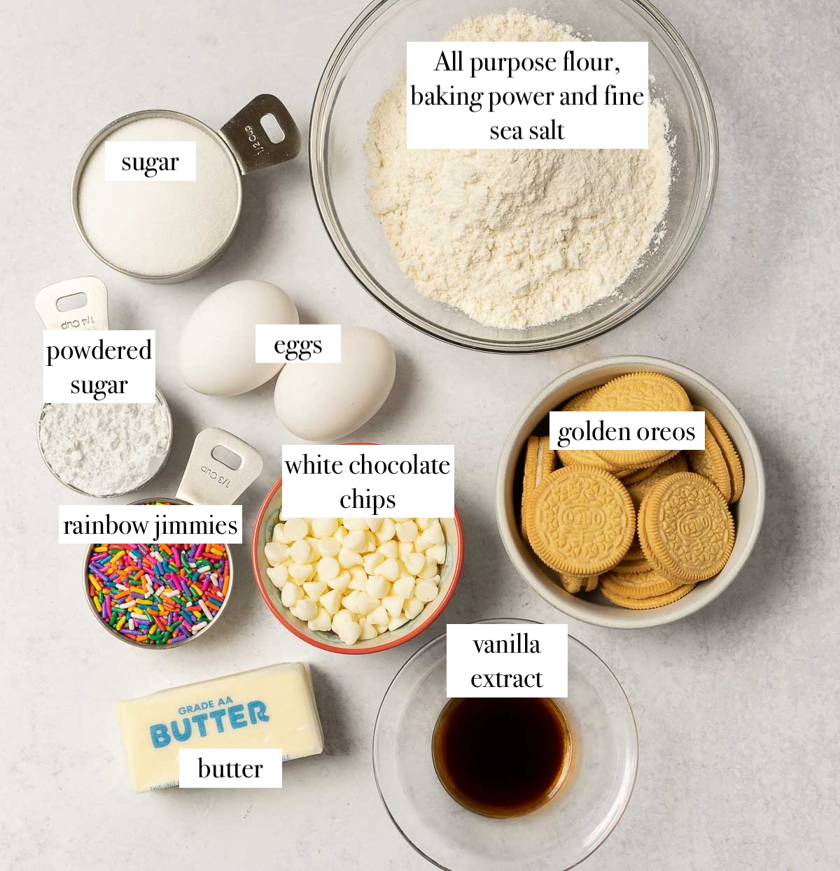 ingredients soft birthday cake cookies.