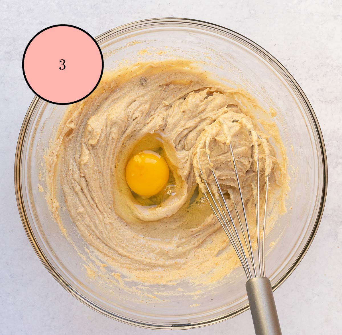 chipless batter with egg and whisk