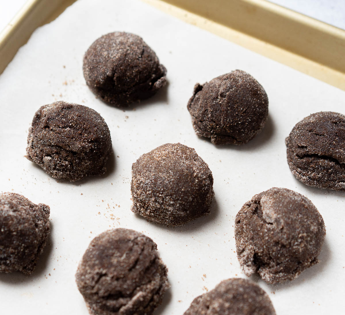 mexican spicy cookies on bake sheet ready for baking.