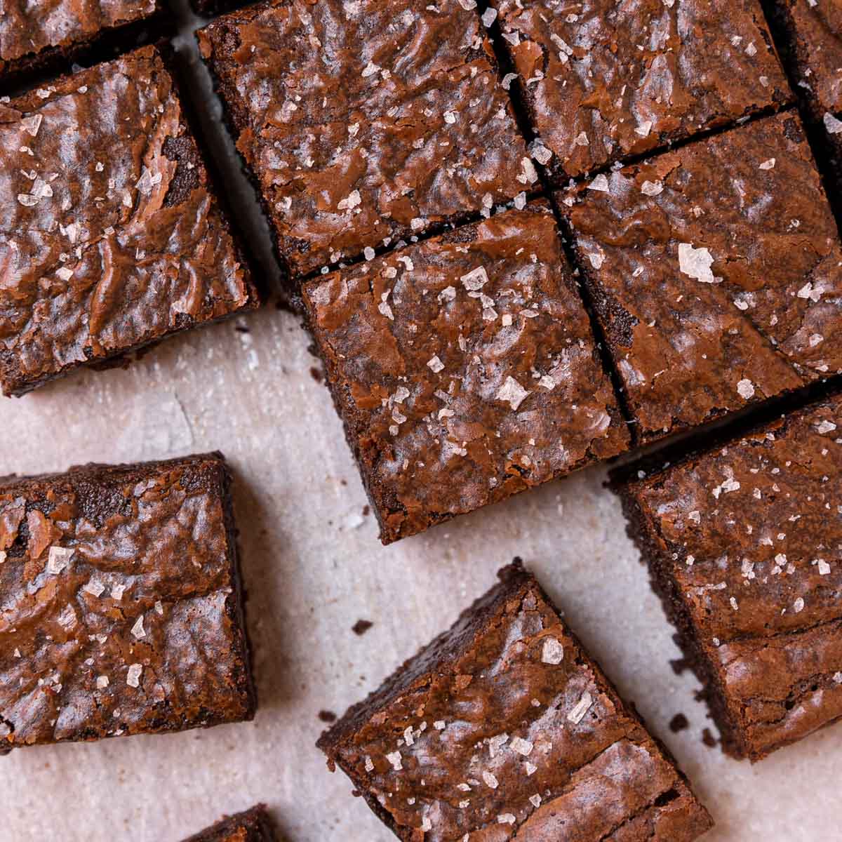 mexican hot chocolate brownies cut and on top of baking sheet.