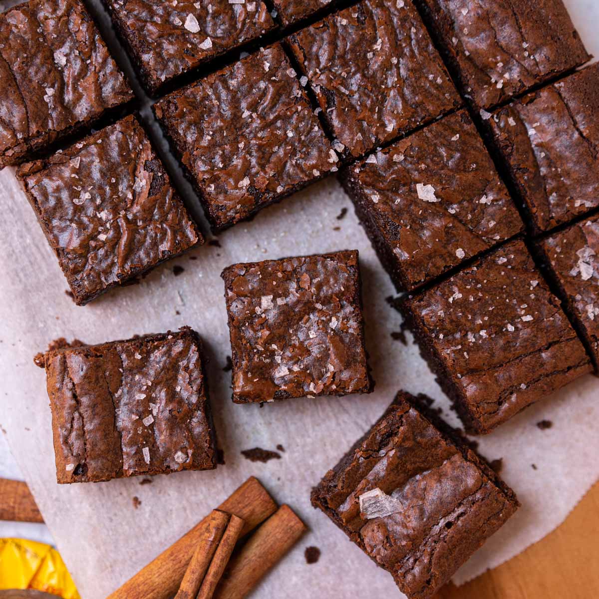 mexican hot chocolate brownies with cinnamon.