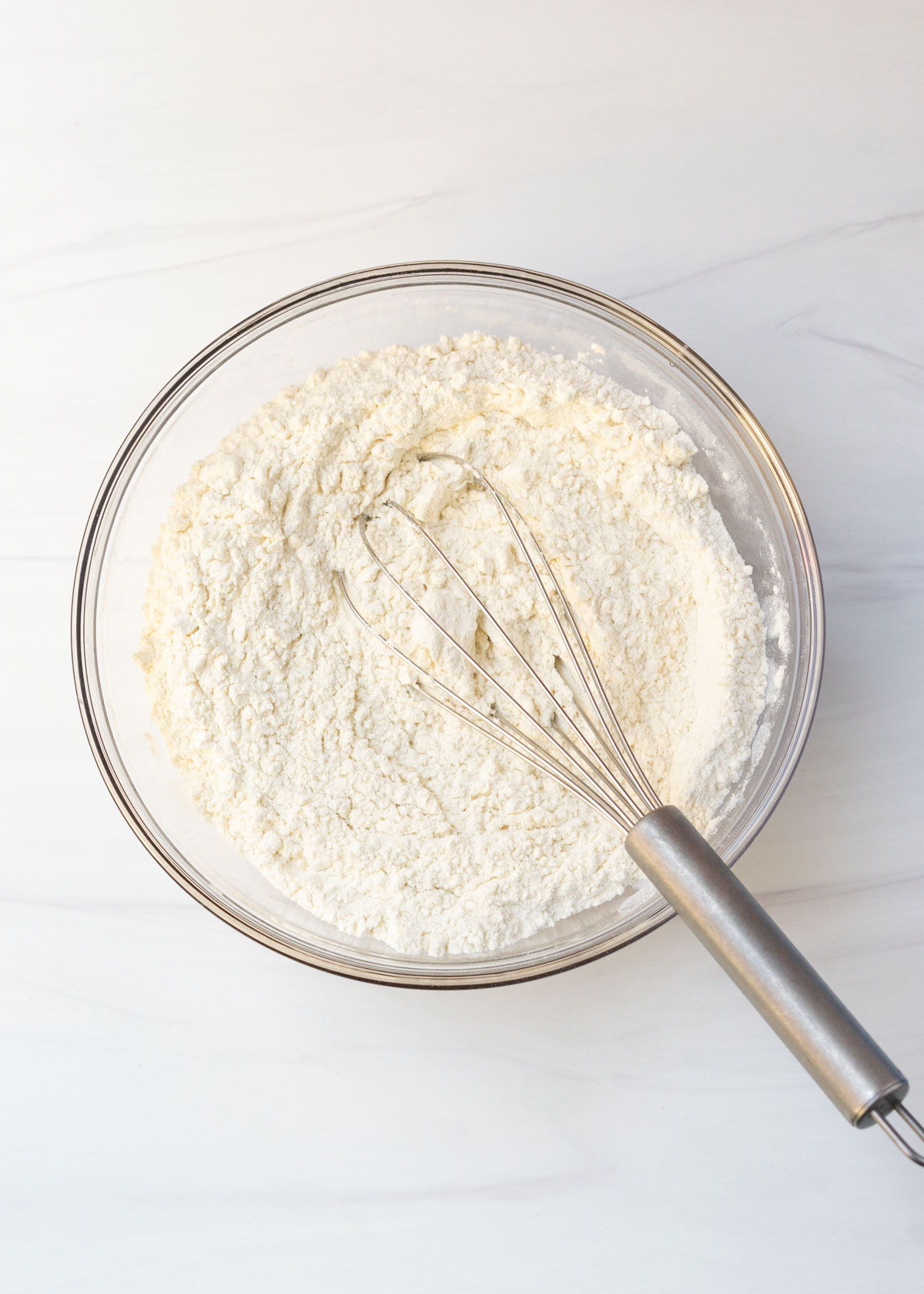 all purpose flour, baking powder and salt whisked in small bowl.