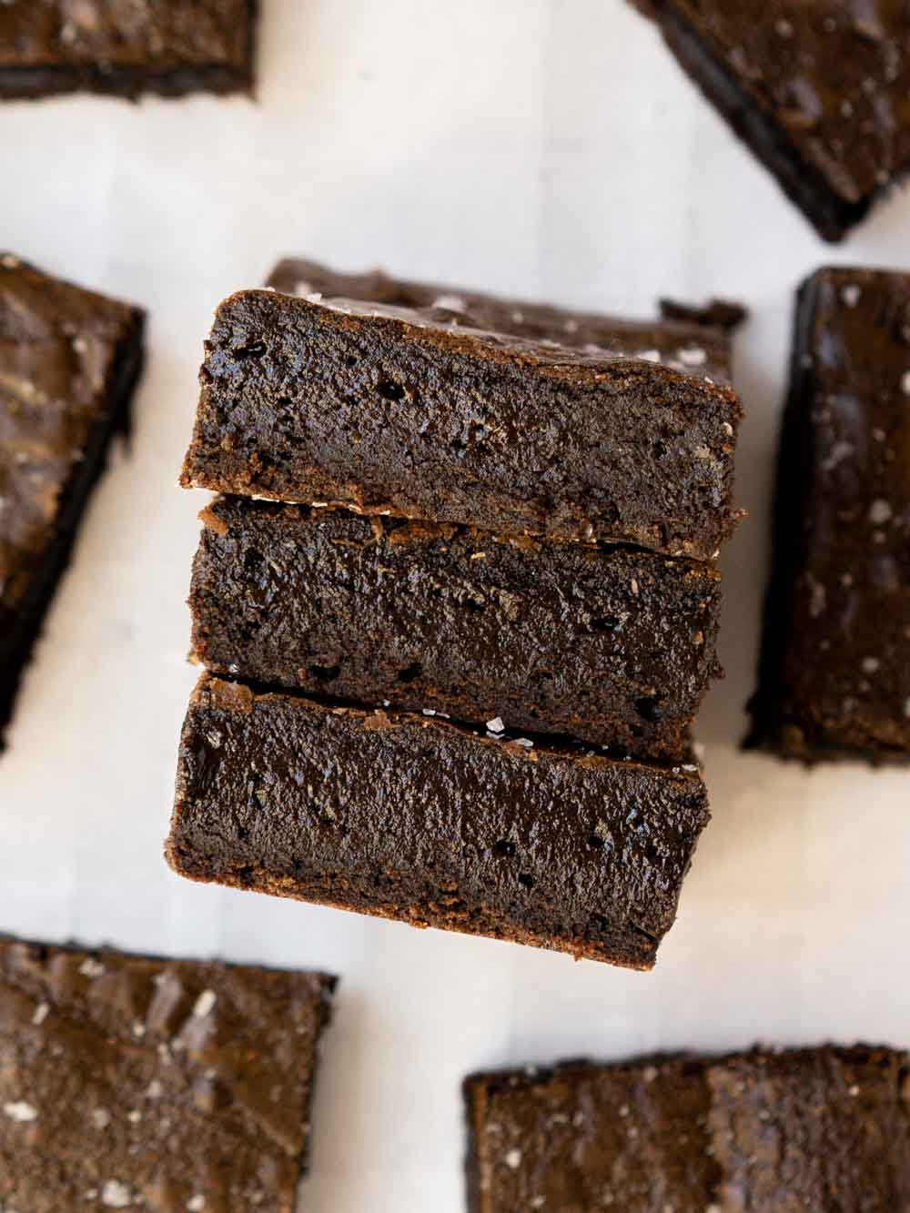 Insides of Fudgy Espresso Chocolate Brownies.