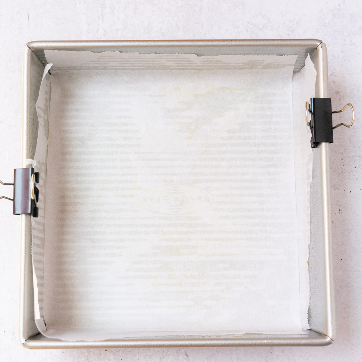 baking pan lined with parchment paper.