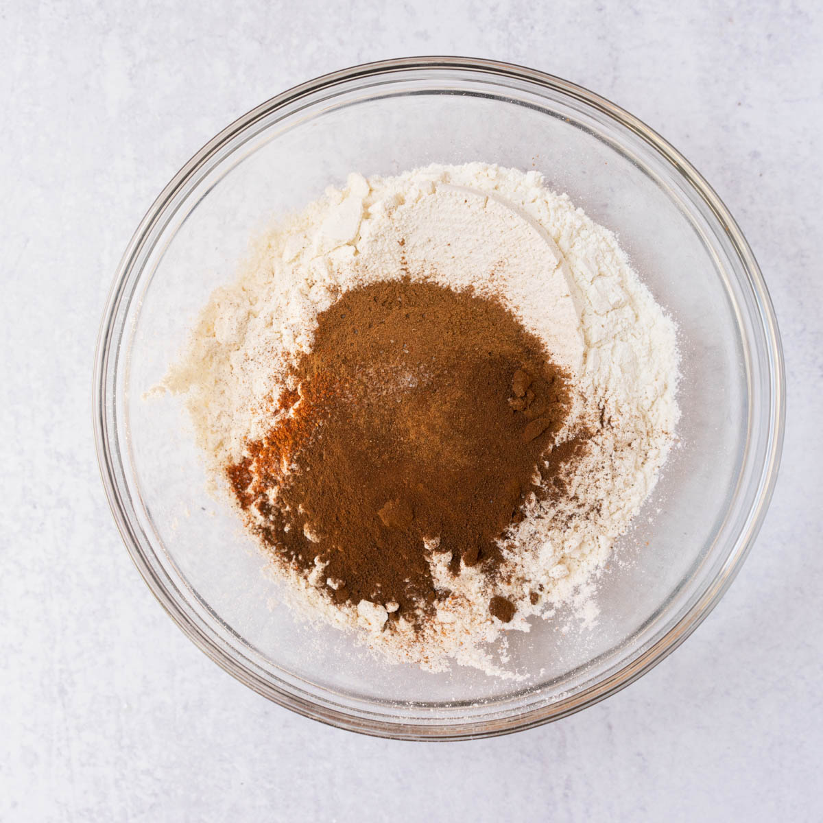 dry ingredients in mixing bowl.