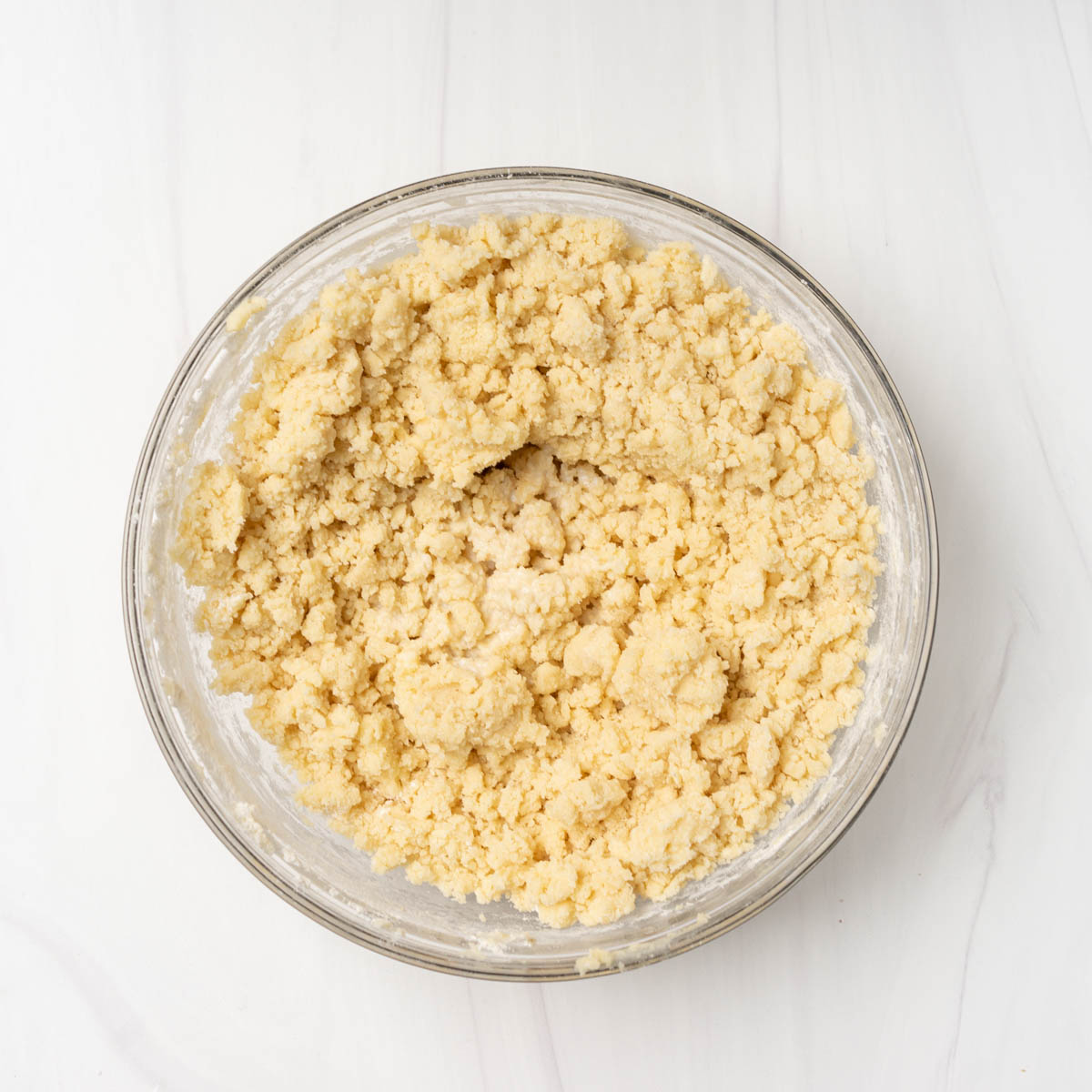 crumbled butter cookie dough.