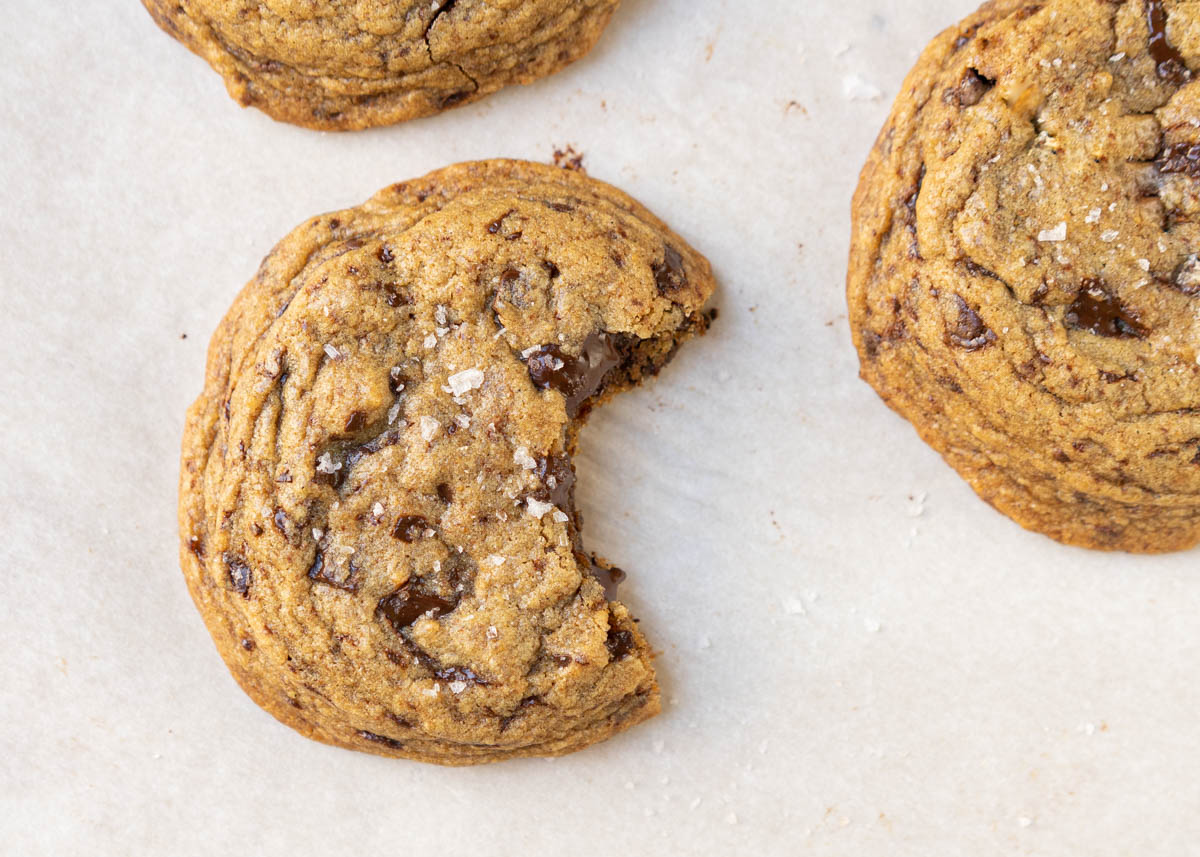 small batch brown butter chocolate chip cookies.