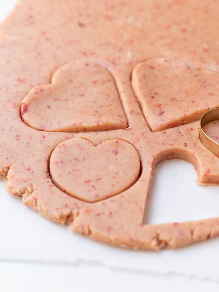 Strawberry Cut-Out Sugar Cookies No Chill